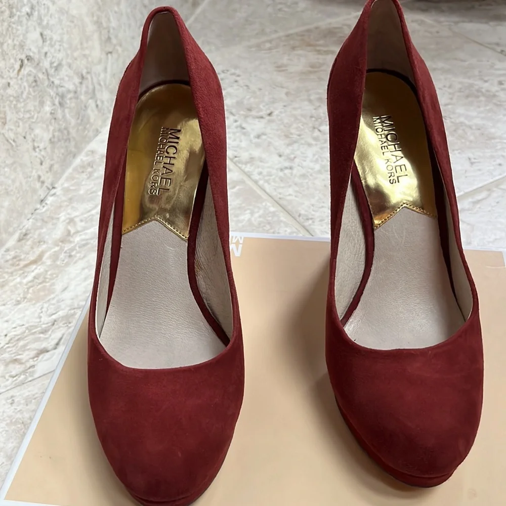 MICHAEL Michael Kors Haven pump suede Cinnabar Size 8 - Picture 4 of 8